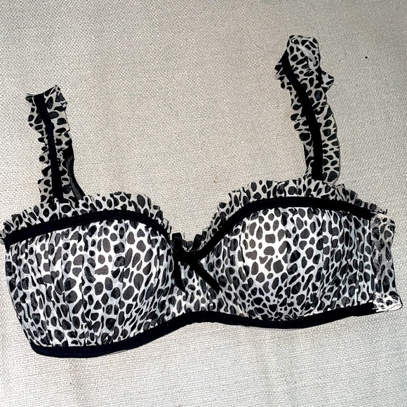 Sophie & Me Adorable Cow Print Balconette Bra 34C - Picture 2 of 10